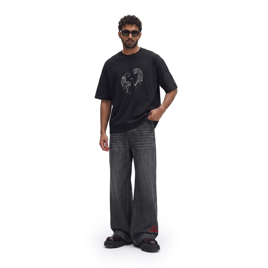 YIN YAN TIGER TEE - BLACK