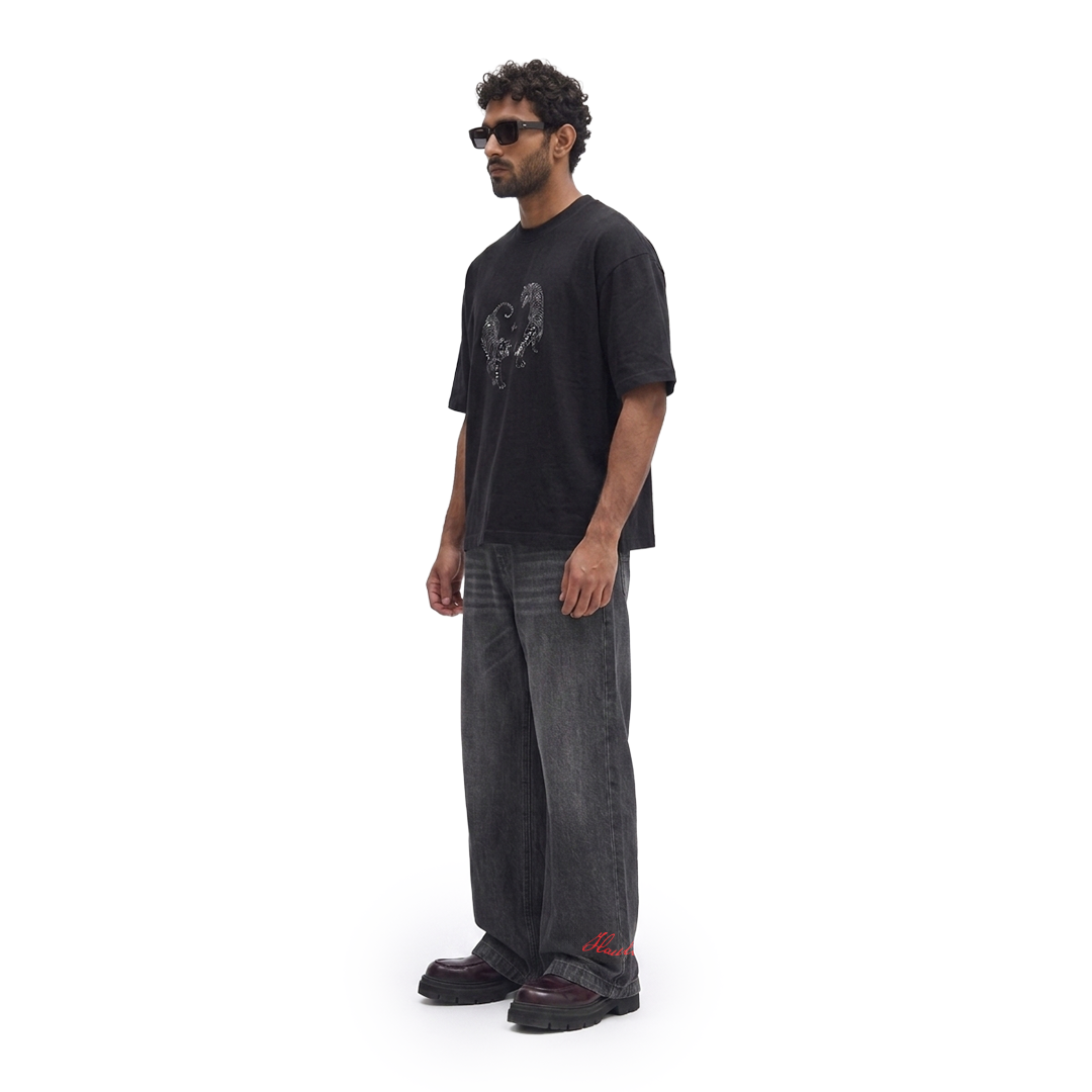 YIN YAN TIGER TEE - BLACK