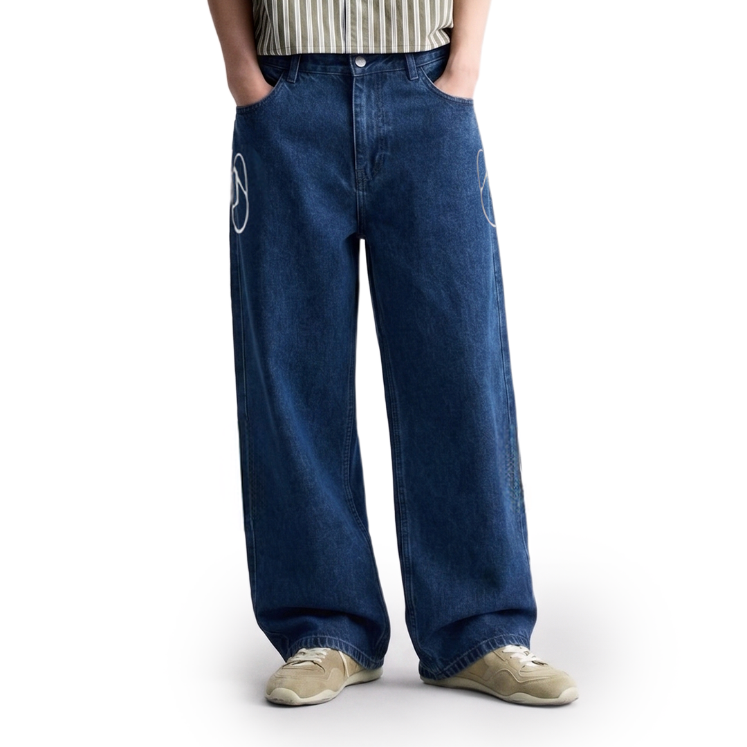 Dark blue jeans