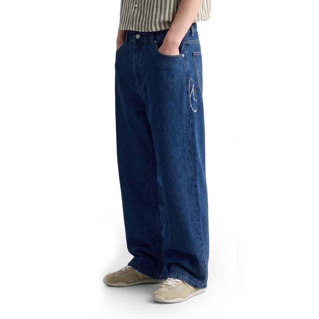 Dark blue jeans